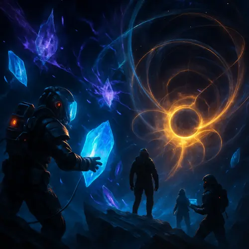Äonenfragmente, Singularitätskerne, Quantum-Kristalle